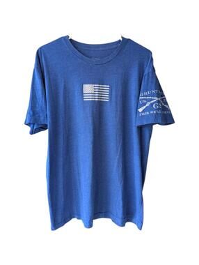 Grunt Style US Flag 1776 Blue Graphic TShirt XL Patriotic Veteran Tee Distressed